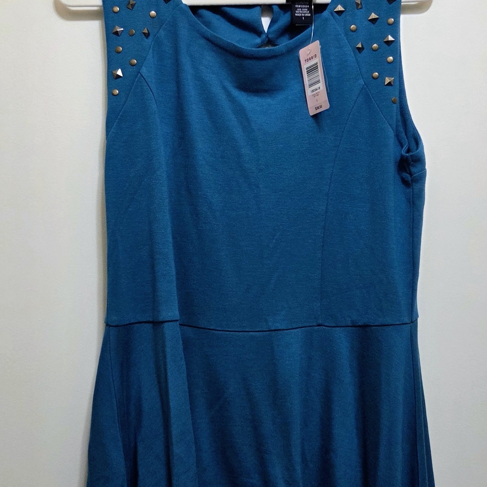 NWT Torrid teal blue peplum top 1X
